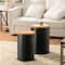 Glitzhome® Modern Black Metal Storage Accent Table Set